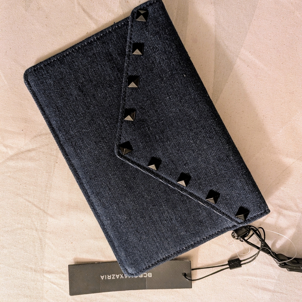 BCBGMaxAzria Black Studded Clutch